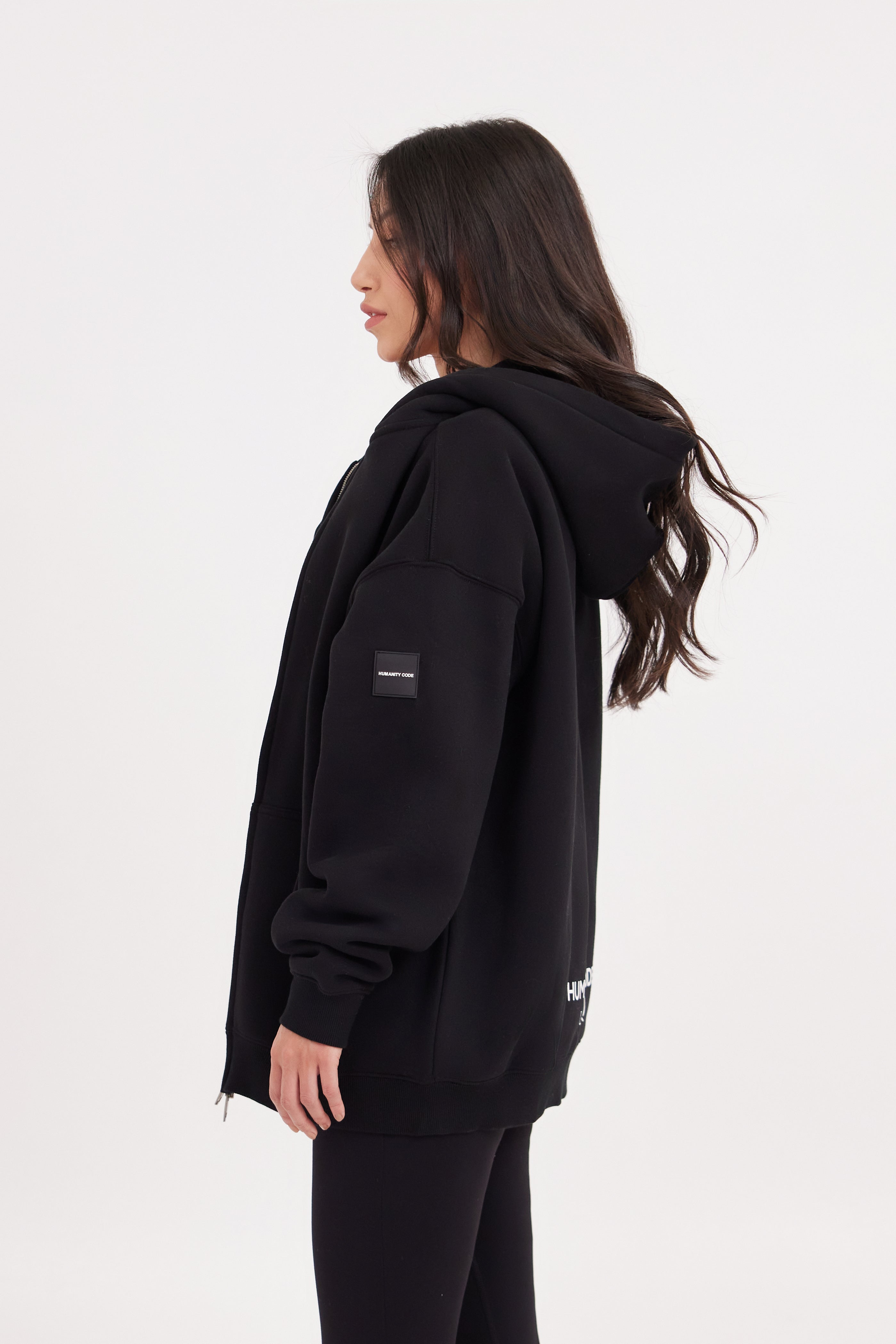 Oversized Zipper Sweater Black