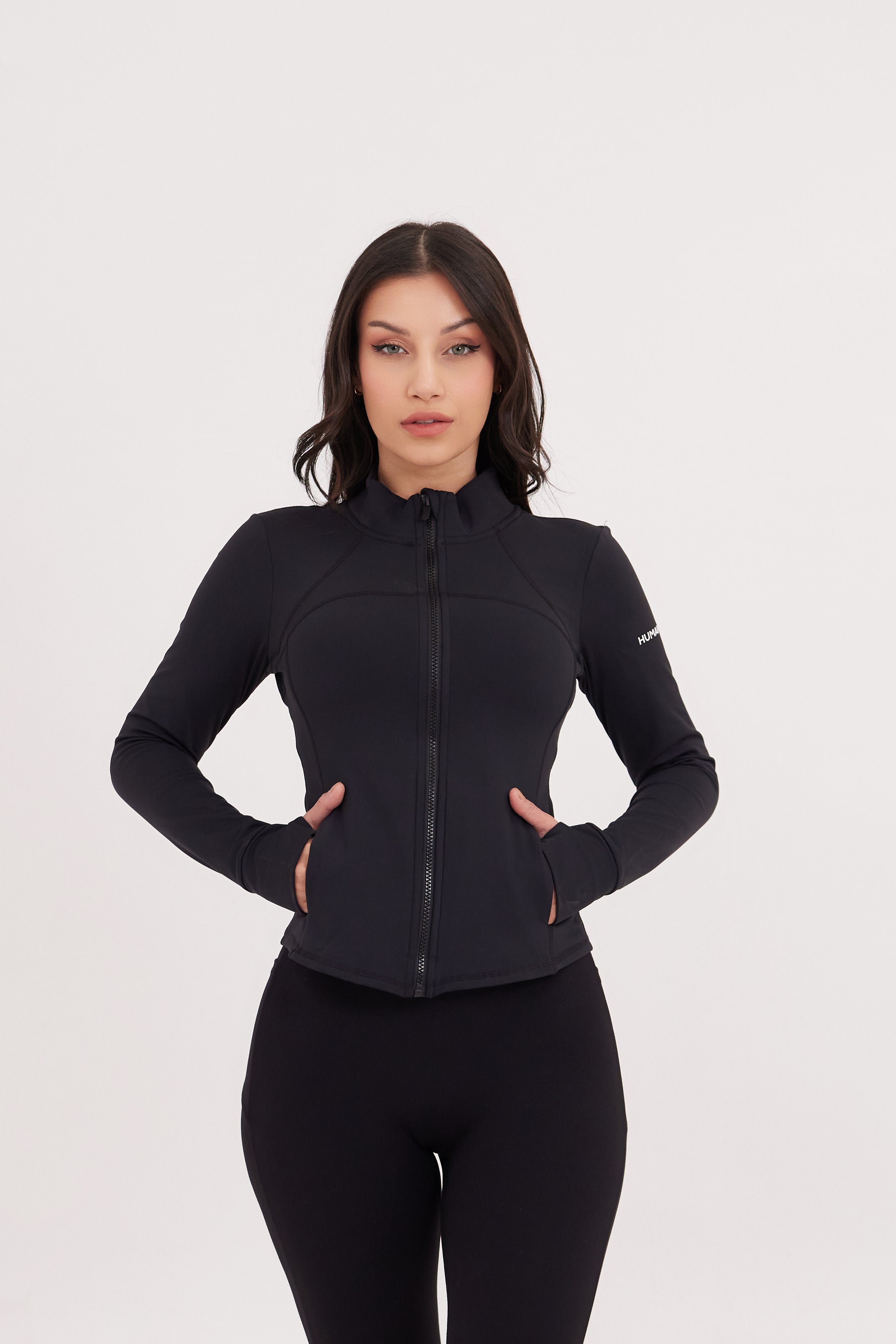 Sculpt Fitted Zipper Jacket Black