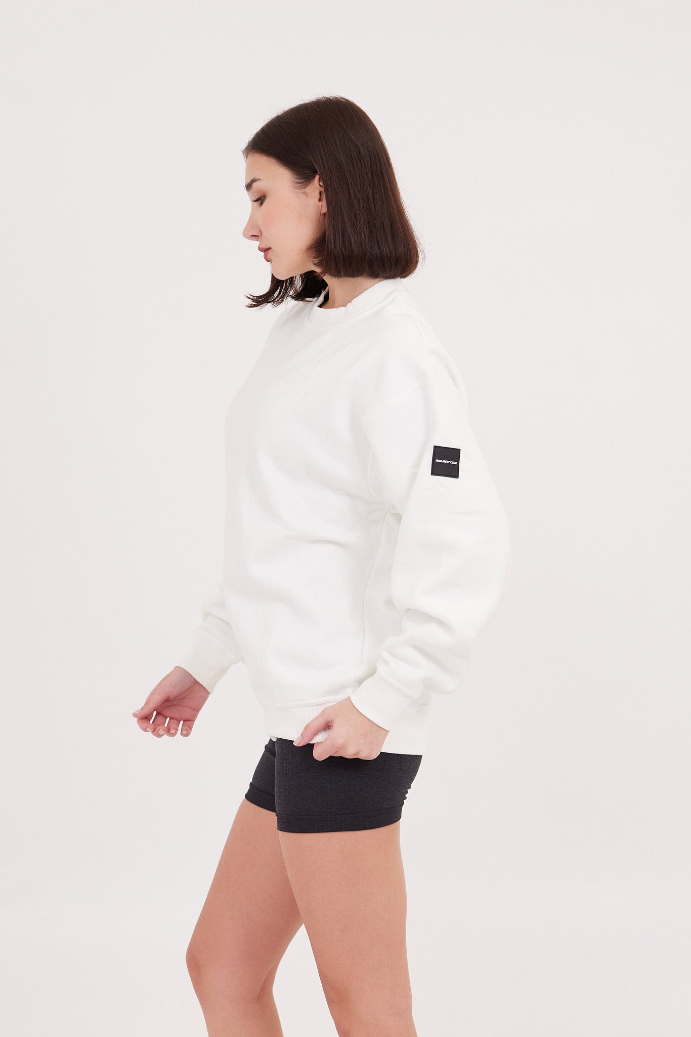 All-Day Lounge Fleece Sweatshirt in white